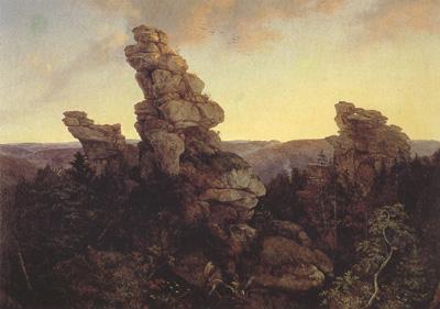 Oehme, Ernst Ferdinand The Greifensteine in the Saxon Erzgebirge (mk22) Sweden oil painting art